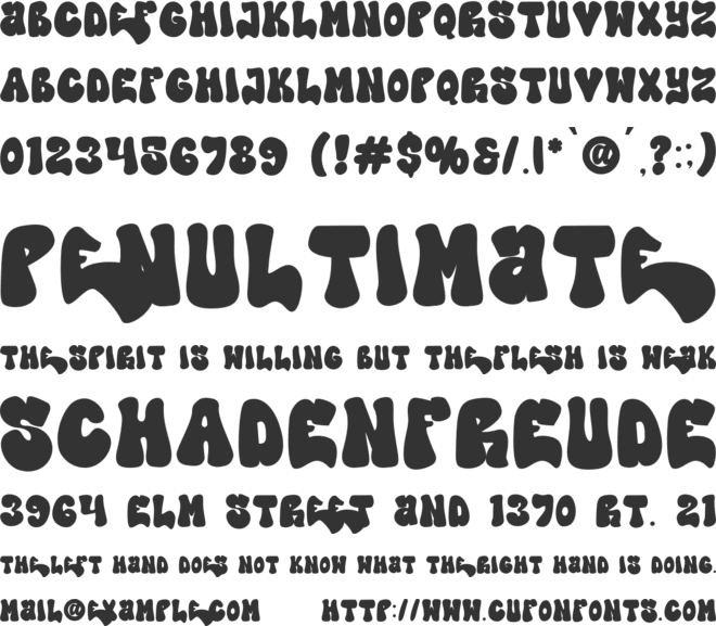 High Damage font preview