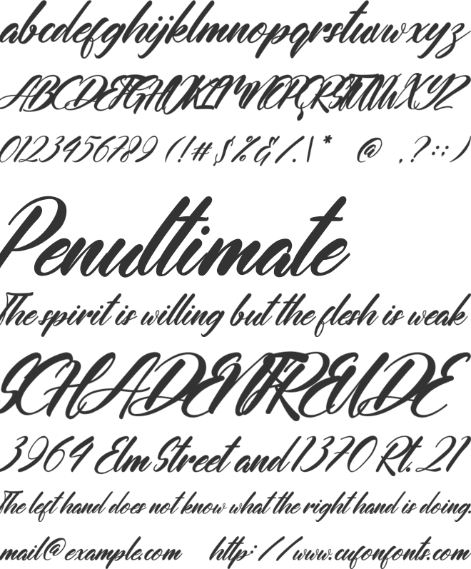 Aligano font preview