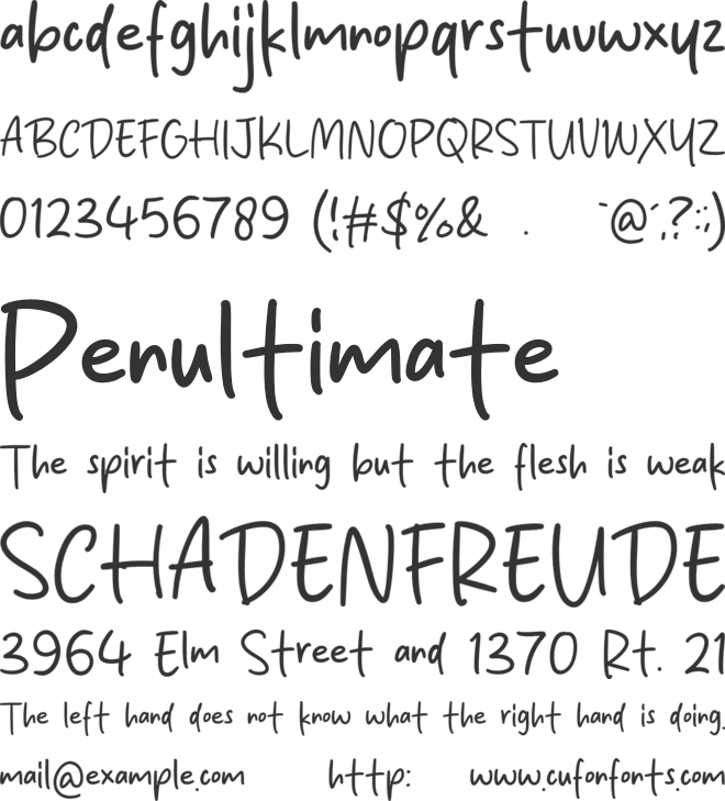 Amellianah font preview