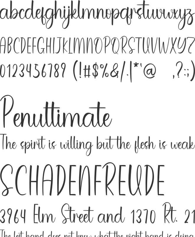 Mistick font preview