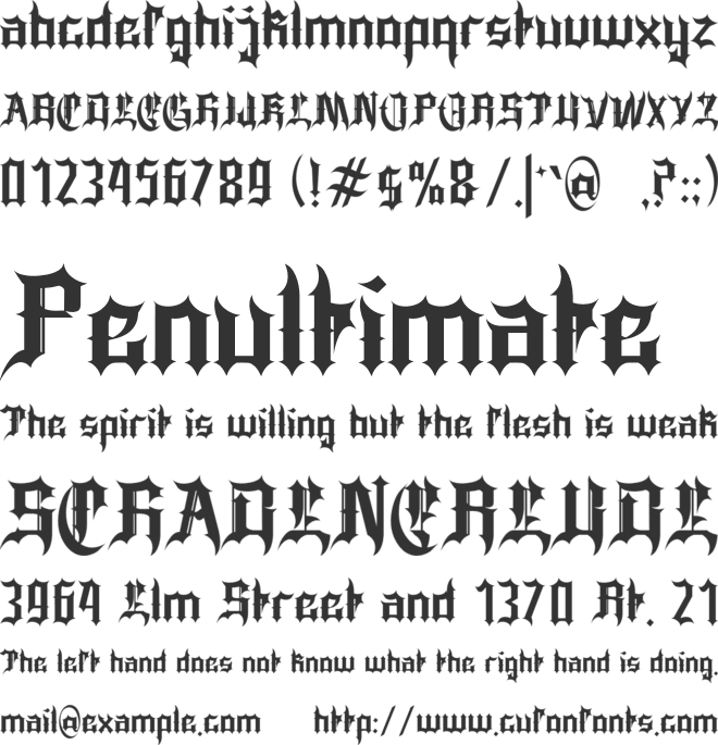 Curseyt font preview