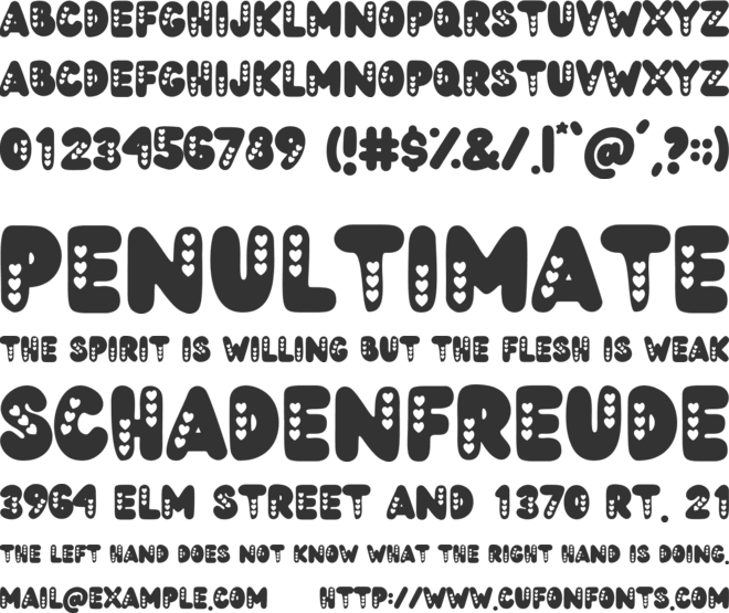 Bubble Valentine font preview