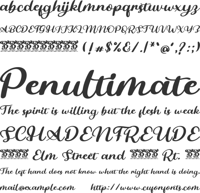 Grand Opera font preview