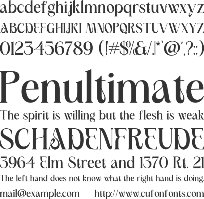 Bellavie font preview