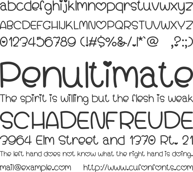 Bubblegum Bliss font preview