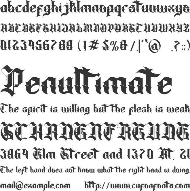 Sinastre font preview