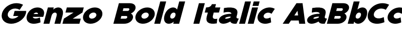 Genzo Bold Italic font