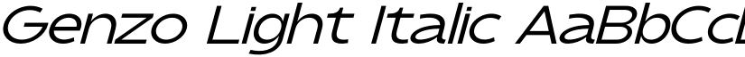 Genzo Light Italic font