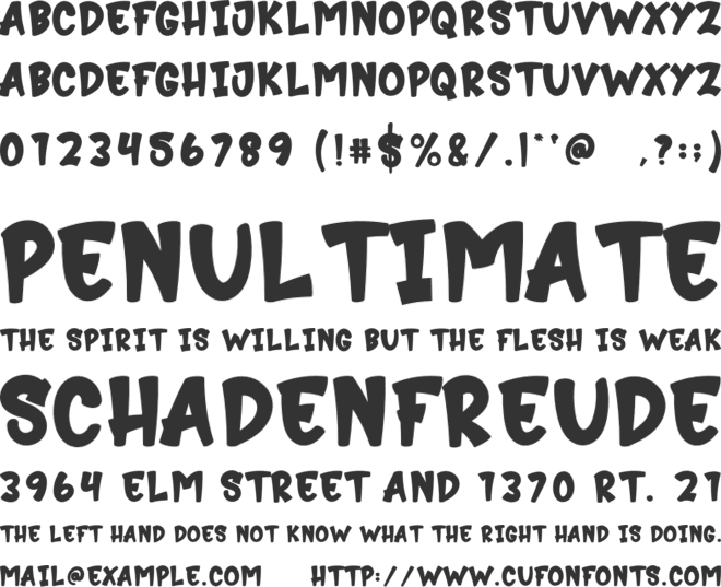 Comic Toon font preview