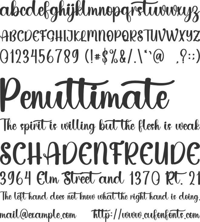 Fruity font preview