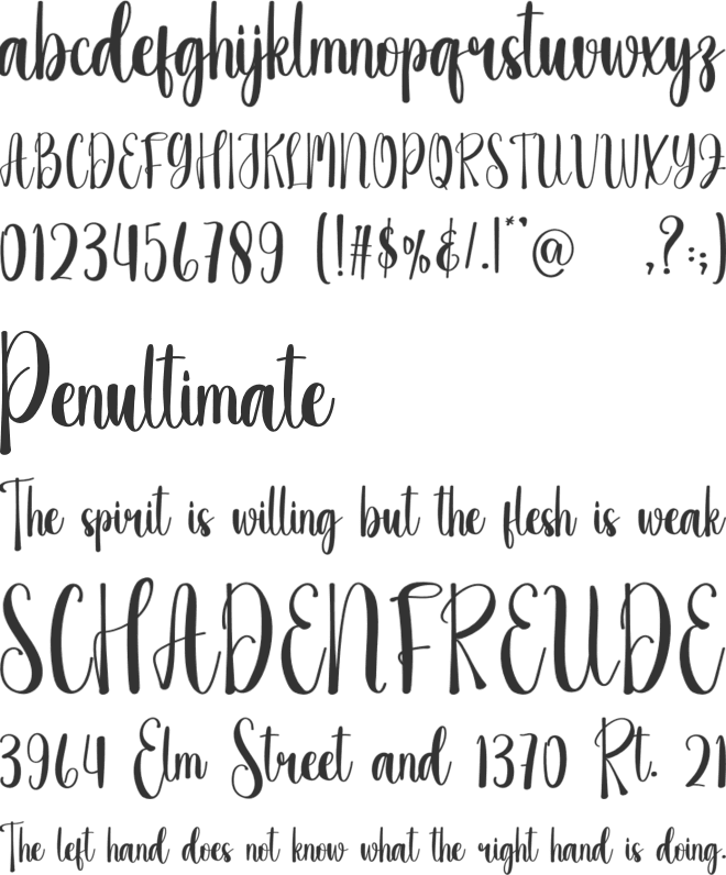Admirer Nature font preview