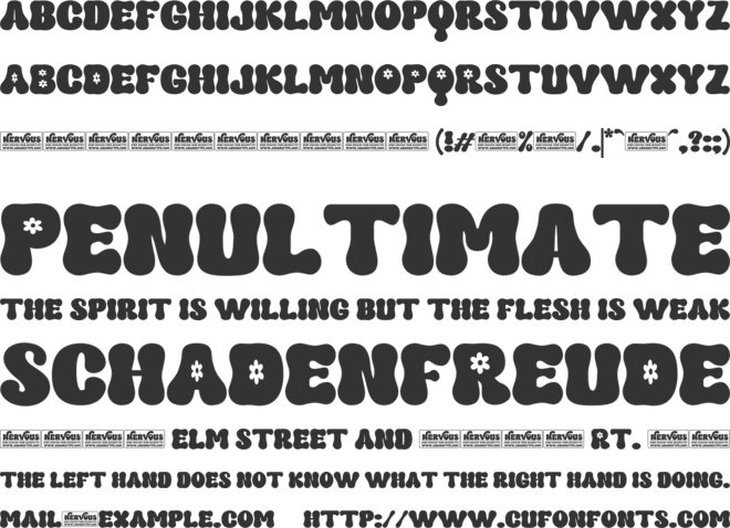 Nervous font preview