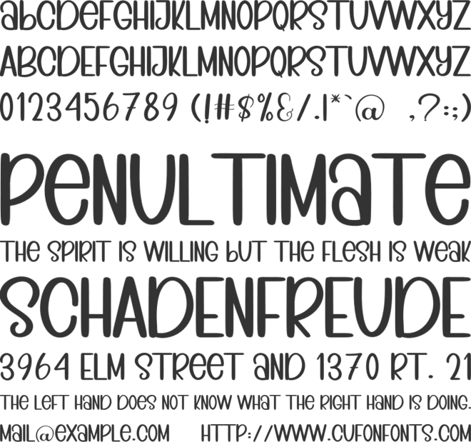 Bighome font preview