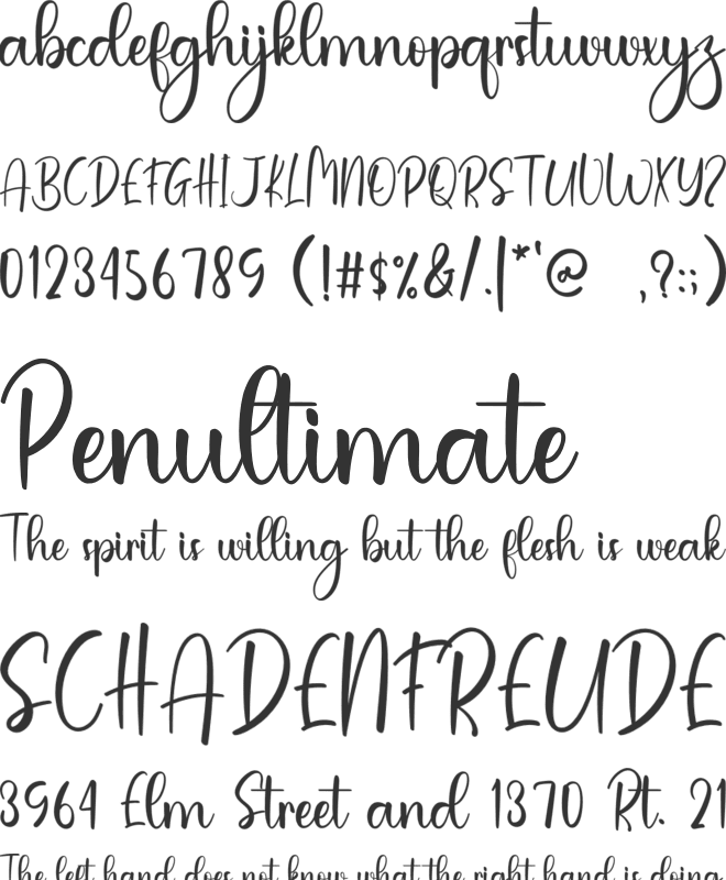 Simple Siblings font preview