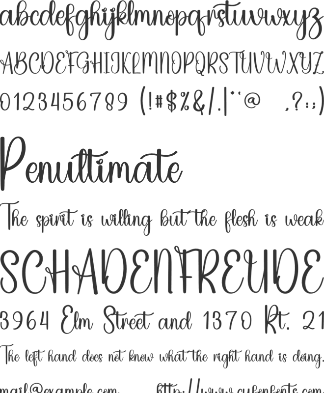 Wedding Garden font preview