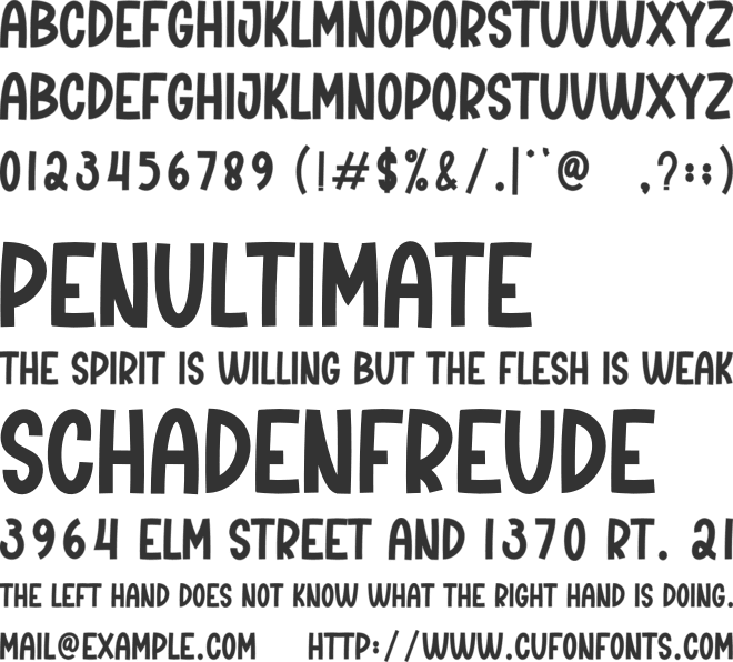 Weekenday font preview