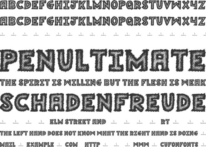 Scratchy Tattoo font preview