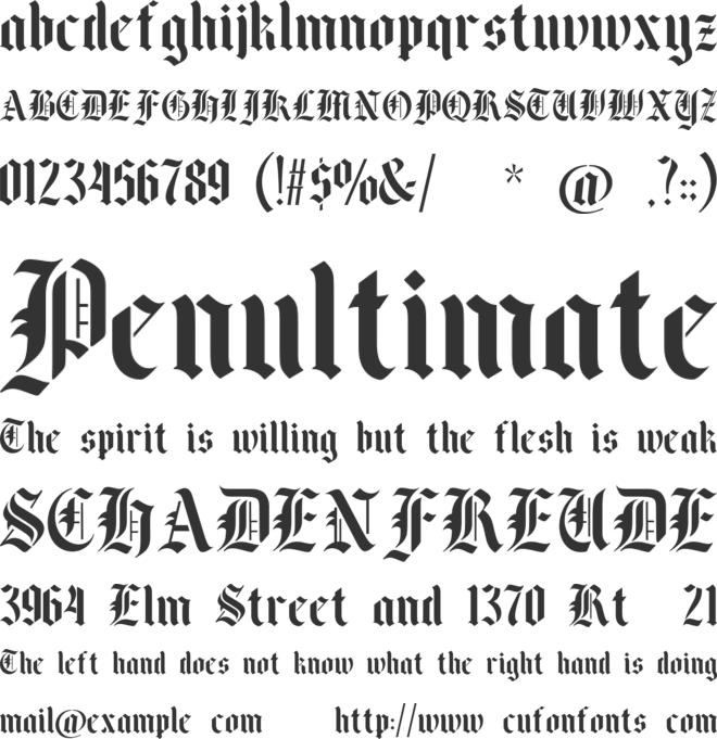 Black Face font preview