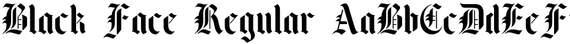 Black Face Regular font
