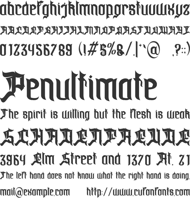 Noxfreatus font preview