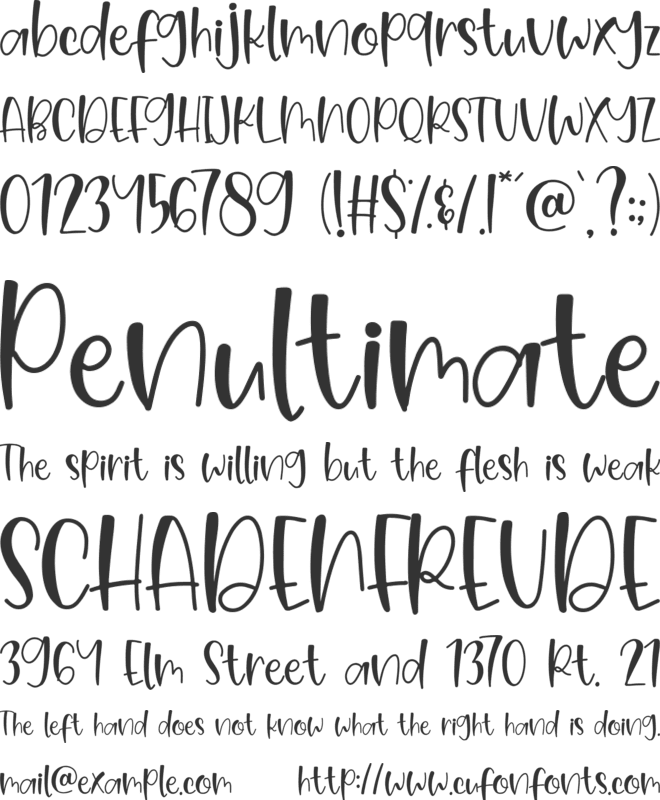 Cutie Brown font preview