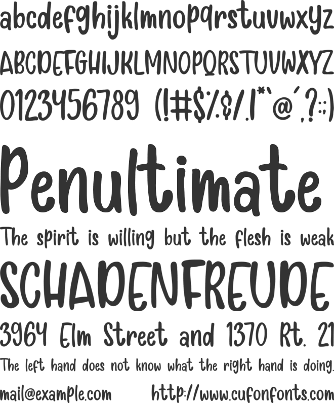 Baby Smooch font preview