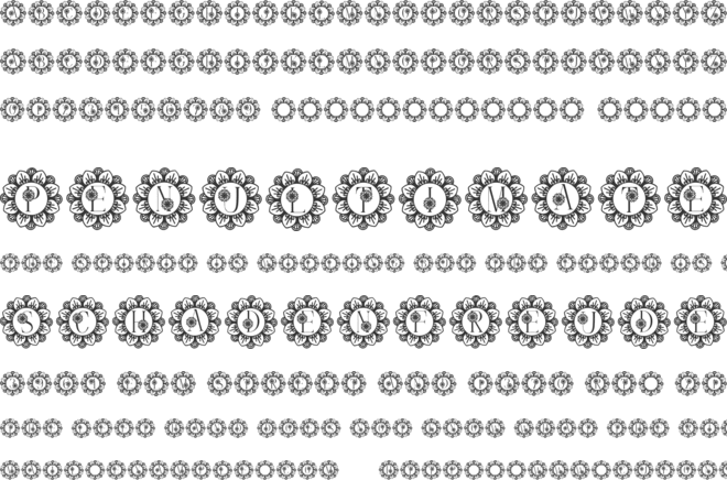 Flower Mandala Monogram font preview