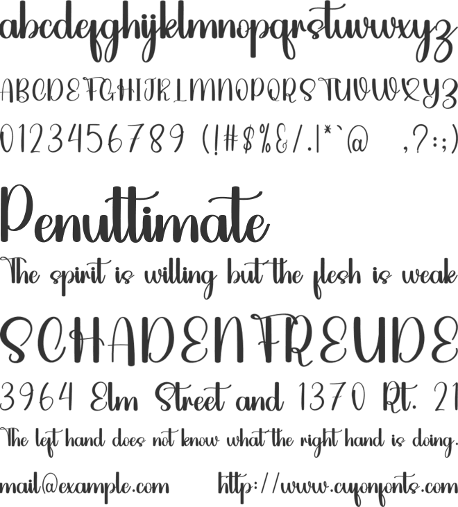 Babysitter font preview