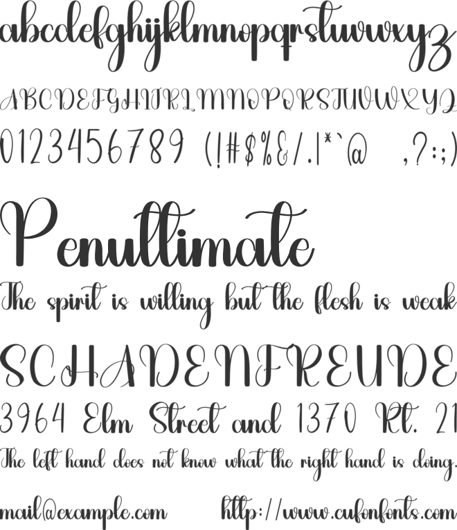 Babyish font preview