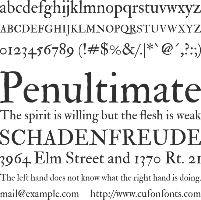 IM FELL Double Pica font preview