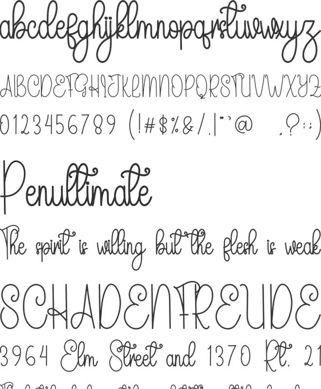 Smantha Handmade font preview