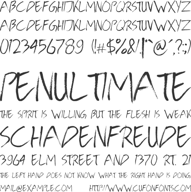 Bloody Mary rev1 font preview