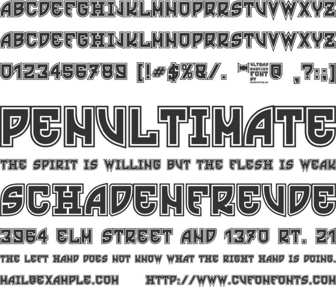 Ultras Barcino font preview