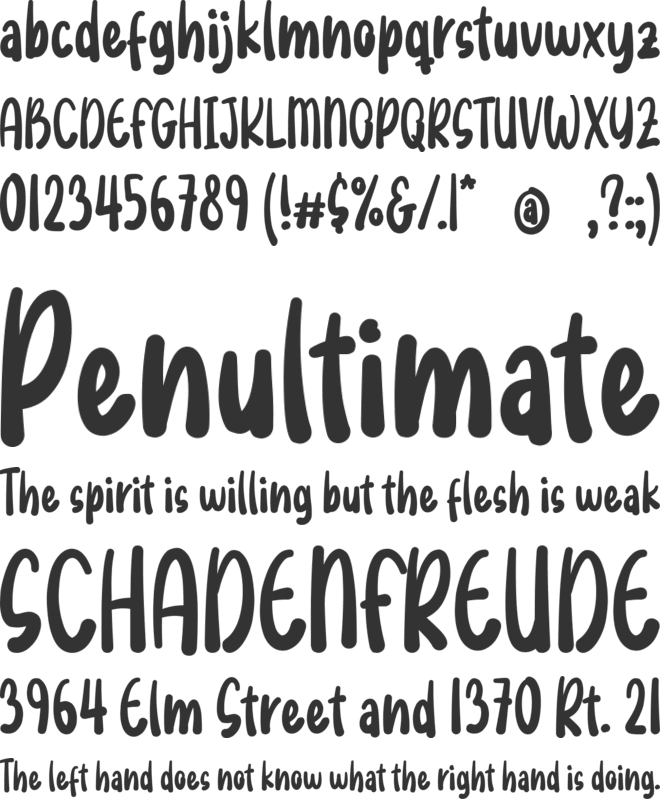 Sunny Day font preview