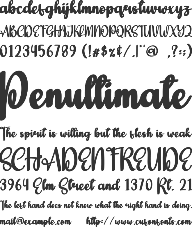 Kindery font preview