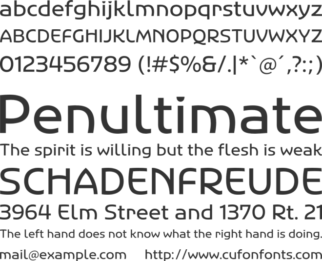 Agera Gothic font preview