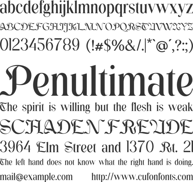 Midnight Darkness font preview