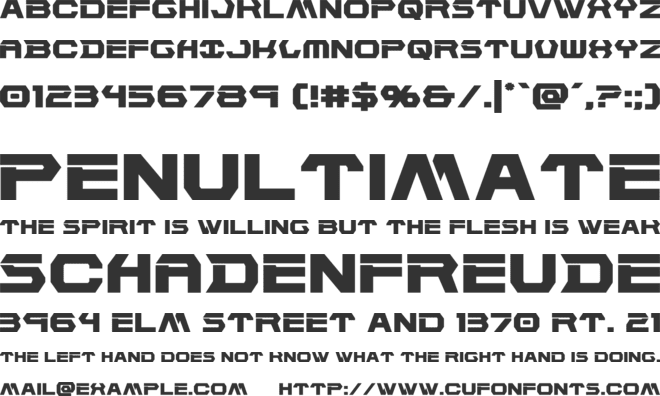 New Cyborg font preview