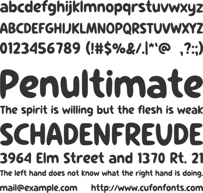 Chubby font preview