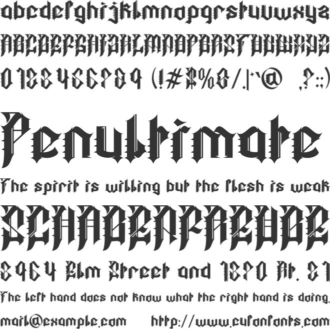 Regalie Fangs font preview