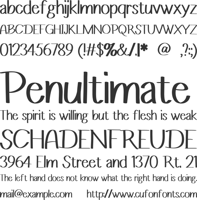 Dana N Tara font preview