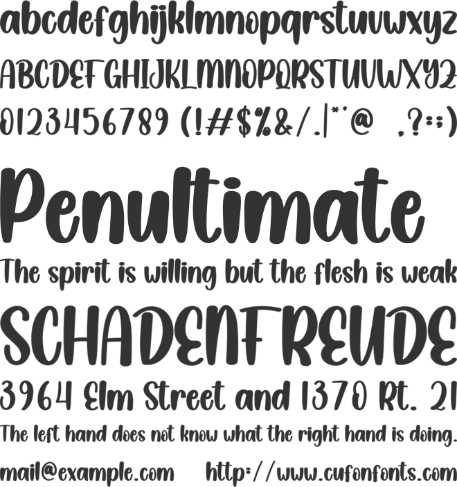 Creamy Cake font preview