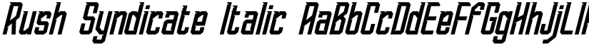 Rush Syndicate Italic font
