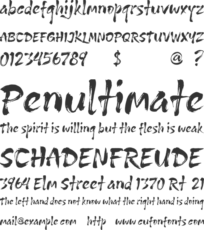 Amanojaku font preview