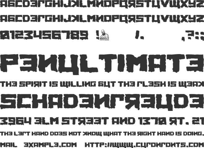KGB Municipal Cemetery font preview