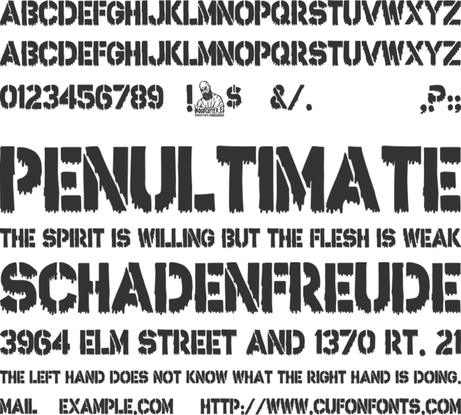 Bloody Stencil font preview