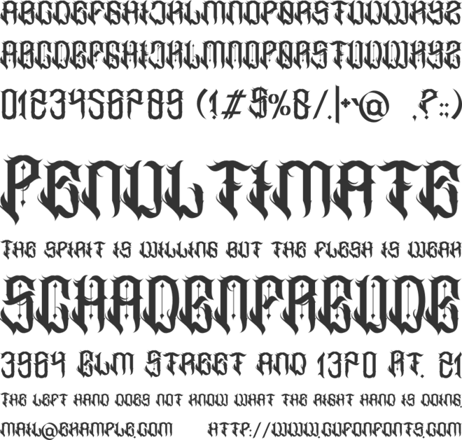 Heavinus font preview