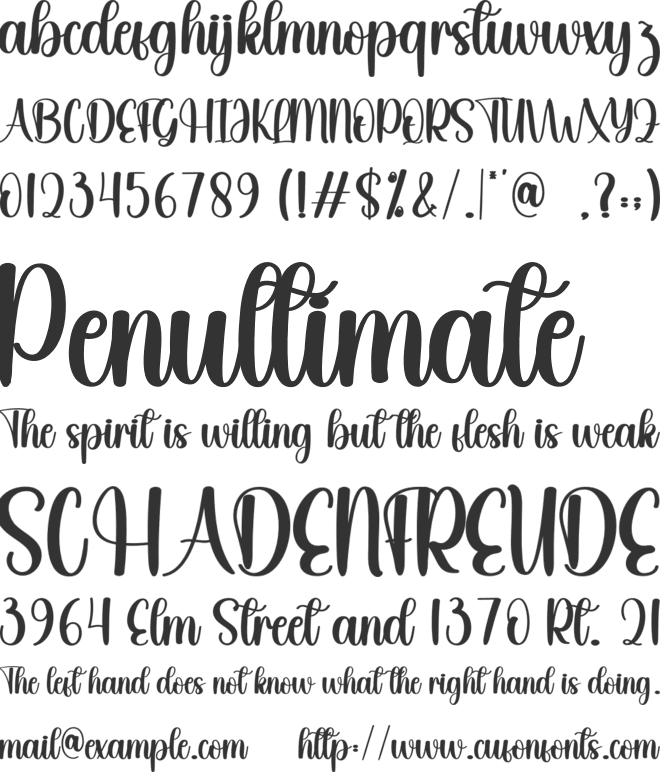 Shimpony font preview