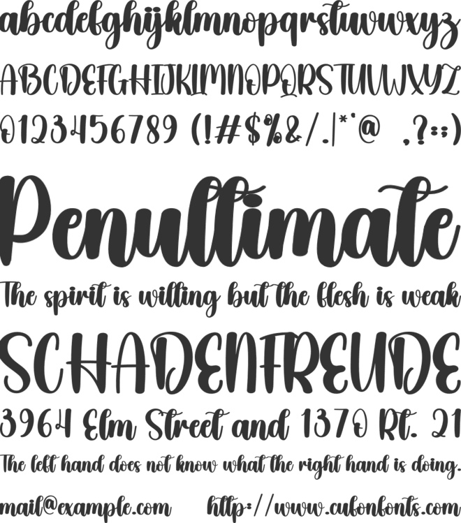 Chuckle font preview