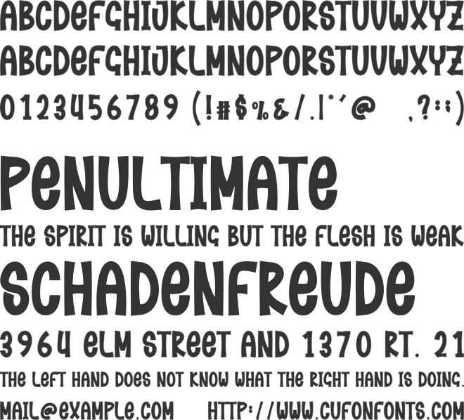 Chubby Saturday font preview